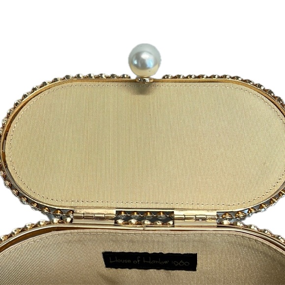 NWT βοΈπβοΈ House of Harlow 1960 Gorgeous Crystal & Pearl Mini Crossbody Bag - Picture 9 of 11